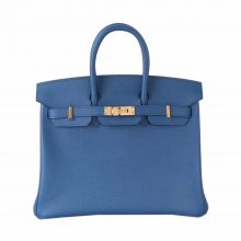 Hermès（爱马仕）Birkin​ 铂金包 7C珊瑚蓝  epsom皮 金扣 25cm