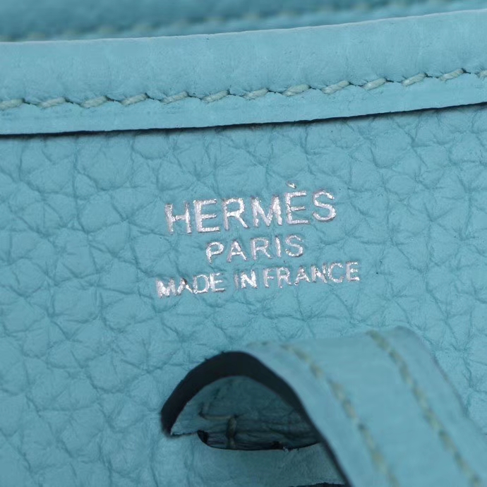 Hermès（爱马仕）mini evelyne 伊芙琳马卡龙蓝Togo 银扣17cm-HFamous 